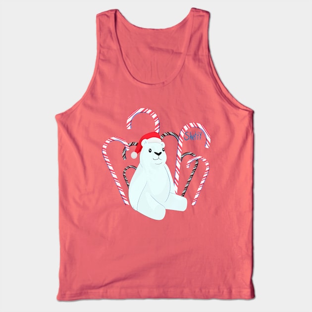 Candy Cane Bear Tank Top by jastinamor